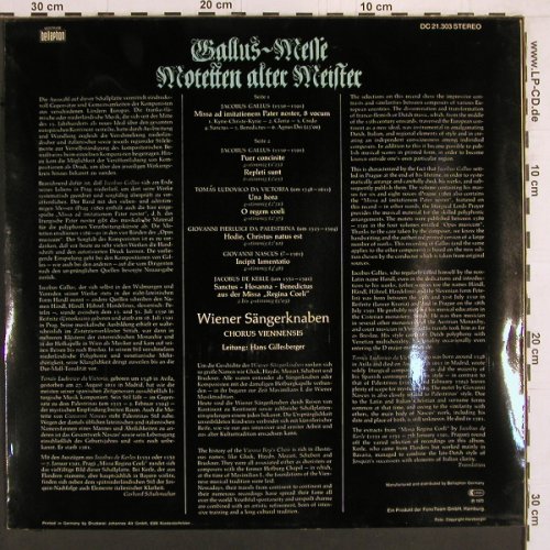 Wiener Sängerknaben: Gallus-Messe,Motetten alter Meister, Acanta, Cover wellig(DC 21.303), D, 1972 - LP - K917 - 6,00 Euro