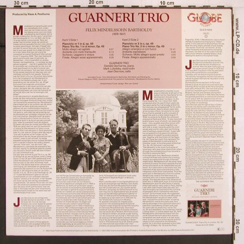 Mendelssohn Bartholdy,Felix: Piano Trios Nr.1&2 in d op.49,op.66, Globe Record (GLO D 15016), NL, 1983 Typ: LP Best.-Nr.: K919 Preis: 9,00 Euro