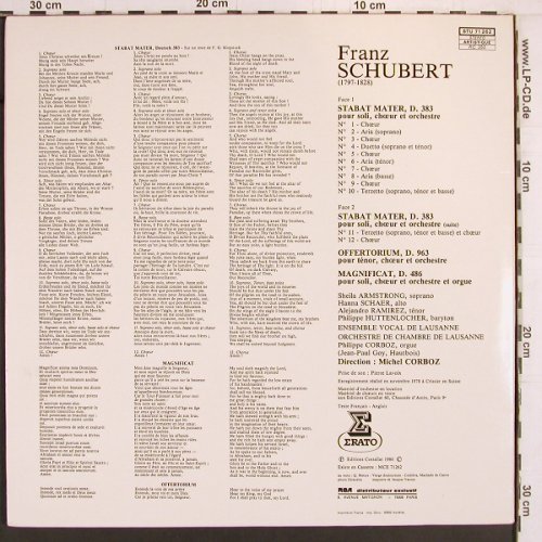 Schubert,Franz: Stabat Mater,Offertorium Magnificat, Erato (STU 71 262), F, Foc, 1980 Typ: LP Best.-Nr.: K922 Preis: 7,50 Euro