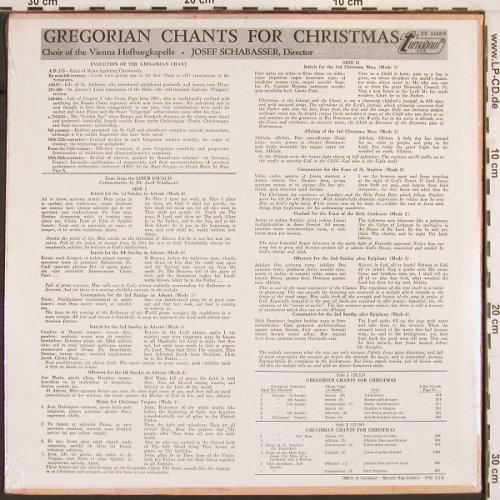 V.A.Gregorian Chants for Christmas: Choir of the Vienna Hofburgkapelle, Turnabout Vox (TV 34181S), US, FS-New Typ: LP Best.-Nr.: K928 Preis: 9,00 Euro