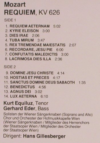 Mozart,Wolfgang Amadeus: Requiem KV 626, RCA Gold Seal (GL 70957), I, 1986 Typ: LP Best.-Nr.: K932 Preis: 7,50 Euro