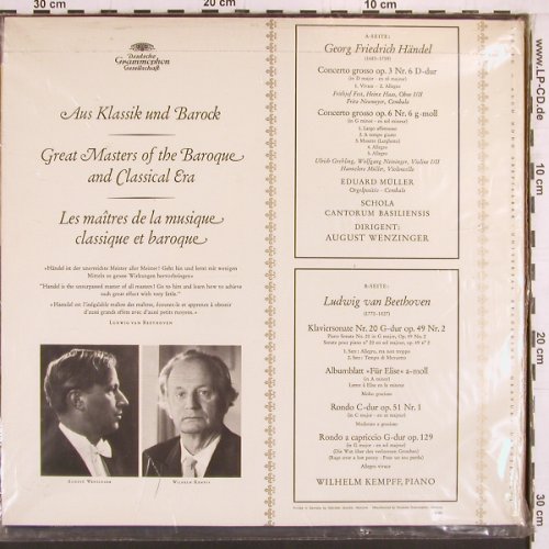 V.A.Aus Klassik und Barock: Händel / Beethoven, FS-New, D.Gr. (104 475), D, 1966 Typ: LP Best.-Nr.: K938 Preis: 9,00 Euro