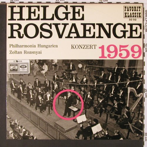 Rosvaenge,Helge: Konzert 1959, Favorit Klassik (50 110), A Typ: LP Best.-Nr.: K93 Preis: 7,50 Euro