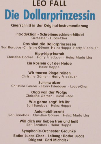 Lehar,Franz / Leo Fall: Zigeunerliebe / Dollarprinzessin, EMI (C 061-28 190), D, Ri Typ: LP Best.-Nr.: K943 Preis: 7,50 Euro