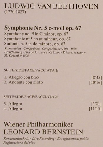 Beethoven,Ludwig van: Sinfonie Nr.5 c-moll op.67, D.Gr.(2531 311), D,like new, 1981 - LP - K945 - 9,00 Euro
