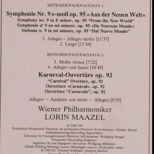 Dvorak,Antonin: Aus der neuen Welt, Karneval-Ouvert, D.Gr. (2532 079), D, FS-New, 1983 Typ: LP Best.-Nr.: K949 Preis: 12,50 Euro