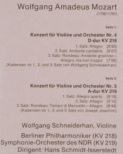 Mozart,Wolfgang Amadeus: Violinkonzerte Nr.4 & 5, FS-New, D.Gr. Resonance(2535 124), D,Ri,  - LP - K950 - 12,50 Euro