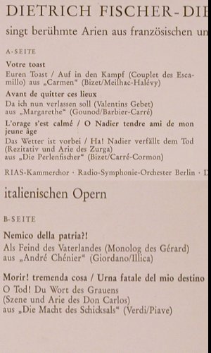 Fischer-Dieskau,Dietrich: singt berühmteArien franz,ital.Oper, D.Gr. (K 73 155), D,Club Ed., 1963 Typ: 10" Best.-Nr.: K956 Preis: 5,00 Euro