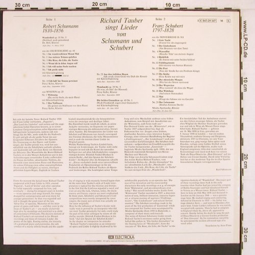 Tauber,Richard: singt Lieder v.Schumann u. Schubert, Dacapo/EMI(C 047-29 147), D,Like New,  - LP - K964 - 7,50 Euro