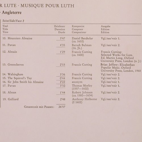 V.A.Musik für Laute: I.England, Foc, Archiv Produktion(2533 157), D, 1974 - LP - K969 - 7,50 Euro