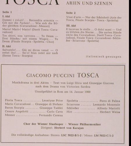 Puccini,Giacomo: Tosca-Highlights, ital.,  FS-New, RCA Victor Red Seal(LSC 2841-B), D,  - LP - K972 - 9,00 Euro