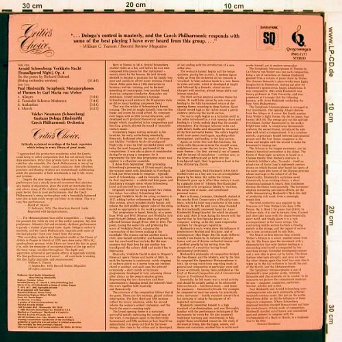 Schoenberg,Arnold / Hindemith: Verklärte Nacht op.4/Symph.Metamorp, Pickwick (PMC-7177), US,m /vg+, 1980 Typ: LPQ Best.-Nr.: K979 Preis: 7,50 Euro