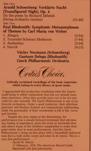 Schoenberg,Arnold / Hindemith: Verklärte Nacht op.4/Symph.Metamorp, Pickwick (PMC-7177), US,m /vg+, 1980 Typ: LPQ Best.-Nr.: K979 Preis: 7,50 Euro