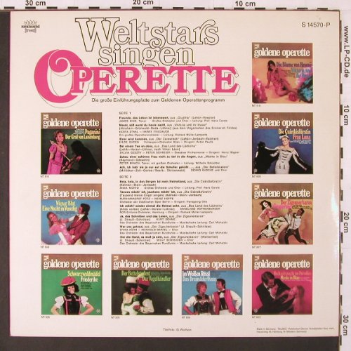 V.A.Weltstars singen Operette: Die gr.Einführungspl.z. goldenen O., Telefunken(S 14 570-P), D, Foc,  - LP - K97 - 7,50 Euro