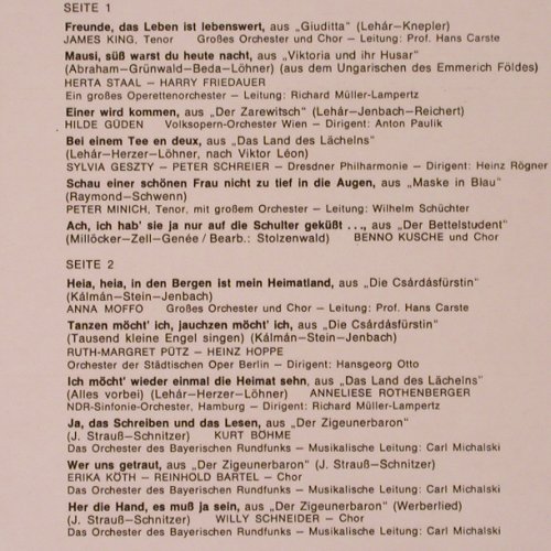 V.A.Weltstars singen Operette: Die gr.Einführungspl.z. goldenen O., Telefunken(S 14 570-P), D, Foc,  - LP - K97 - 7,50 Euro