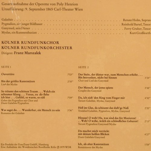Suppe,Franz von: Die Schöne Galathee, gesamt Aufn., RCA(VL 30352), D, FS-New, 1979 - LP - K984 - 12,50 Euro