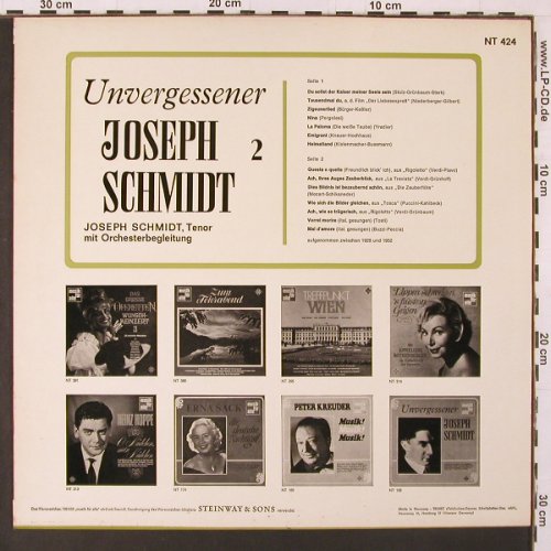 Schmidt,Joseph: Unvergessener 2, rec. 1929-32, Telefunken (NT 424), D, 1969 Typ: LP Best.-Nr.: K98 Preis: 6,00 Euro