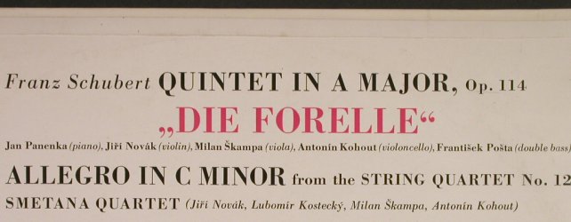 Schubert,Franz: Quintet in A Major,Die Forelle..., Supraphon(SUA ST 50174), CZ,m-/vg+, 1962 - LP - L1122 - 6,00 Euro