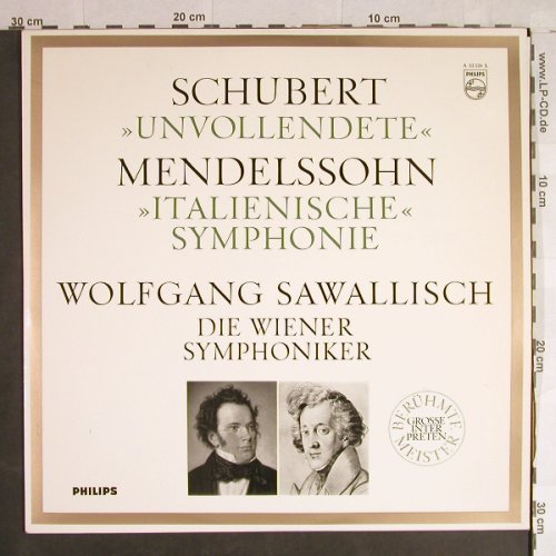 Schubert,Franz/Mendelssohn: Unvollendete/Italienische Symphonie, Philips(A 02024 L), D,Mono, 1963 - LP - L1135 - 9,00 Euro