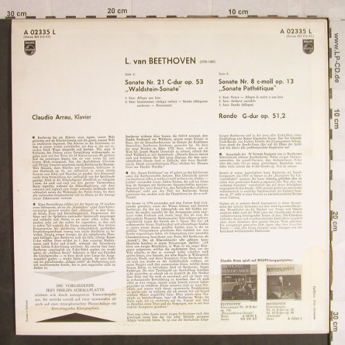 Beethoven,Ludwig Van: Waldsteinsonate~Sonate op.53/Nr.8, Philips, Mono(A 02335 L), NL,vg+/vg+,  - LP - L1140 - 7,50 Euro