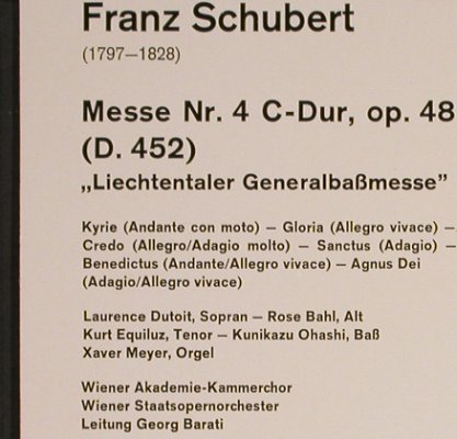 Schubert,Franz: Messe Nr.4 c-dur,op 48, Christophorus(CLP 75 512), D,Mono,  - LP - L1204 - 5,00 Euro