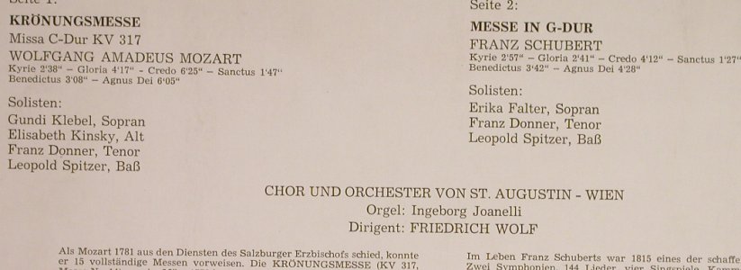 V.A.Kirchenmusik b.St.Augustin-Wien: W.A.Mozart,Krönungsmesse, m-/vg+, Philips(6387 065), D, 1973 - LP - L1205 - 4,00 Euro