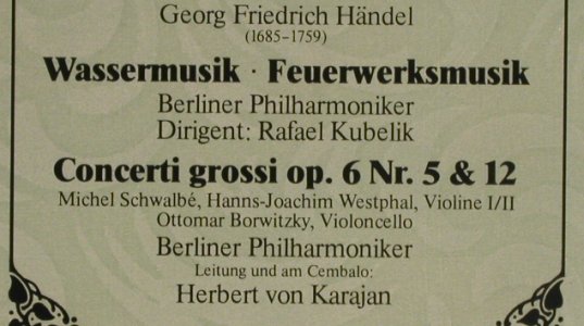 Händel,Georg Friedrich: WasserMusik-Feuerwerksmusik/Concert, D.Gr., Box(2726 520), D, FS-New,  - 2LP - L1259 - 14,00 Euro