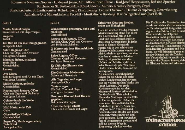 V.A.Maria Maienkönigin: Die schnsten schlesischen und, Wünschelburger Ed. /EMI(F 668405), D,  - LP - L1313 - 7,50 Euro