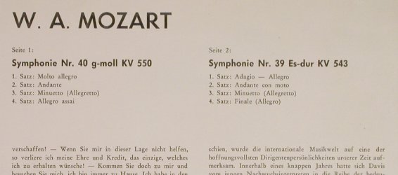 Mozart,Wolfgang Amadeus: Symphonie G-moll KV 550,es-dur,543, Philips (A 02225 L), NL Typ: LP Best.-Nr.: L1346 Preis: 9,00 Euro