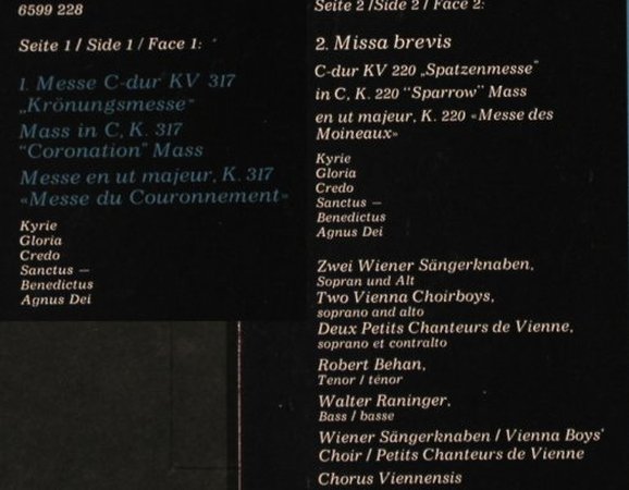 Wiener Sängerknaben: Mozart, Geistliche Musik, Foc, Philips(6780 001), NL, Ri, 1963 - 2LP - L1361 - 7,50 Euro