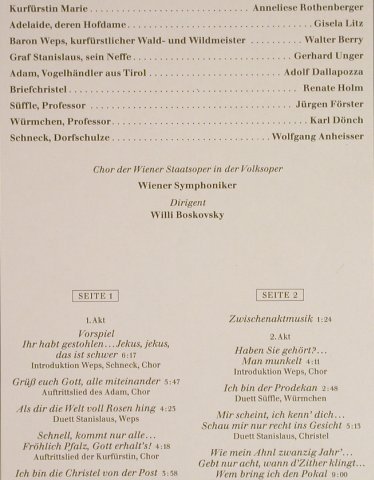 Zeller,Carl: Der Vogelhändler, Club-Ed., EMI (26 362-4), D, 1987 Typ: LP Best.-Nr.: L1376 Preis: 5,00 Euro