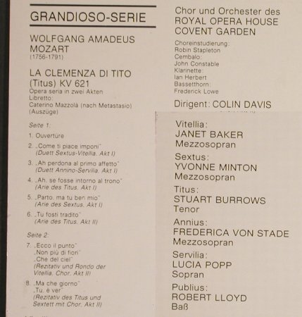 Mozart,Wolfgang Amadeus: La Clemenza Di Tito, Auszüge, Philips(6570 100), NL, 1978 - LP - L1386 - 6,00 Euro