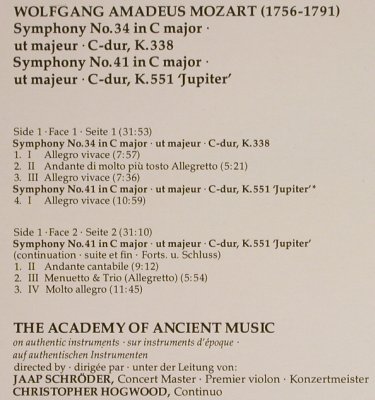 Mozart,Wolfgang Amadeus: Symphonie Nr.41, 34 -Jupiter, Decca (6.42974), D, Ri, 1984 Typ: LP Best.-Nr.: L1390 Preis: 6,00 Euro