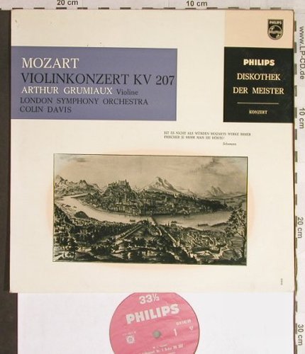 Mozart,Wolfgang Amadeus: Violinkonzert KV 207, vg+/vg+, Philips (610 142 VR), NL, Mono Typ: 10" Best.-Nr.: L1401 Preis: 4,00 Euro