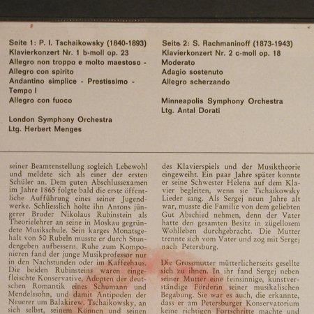 Tschaikowsky,Peter / Rachmaninoff: Klavierkonzert Nr.1 / No2, Foc, Philips Luxus Serie (L 04912 L), NL, Mono Typ: LP Best.-Nr.: L1438 Preis: 12,50 Euro