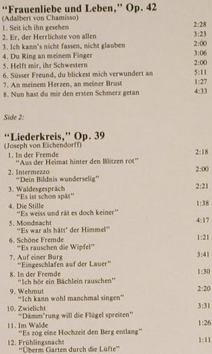 Schumann,Robert: Frauenliebe u.Leben/Liederkreis, Philips (416 672-1), NL, 1976 Typ: LP Best.-Nr.: L1454 Preis: 6,00 Euro