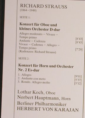 Strauss,Richard: Oboenkonzert D-dur/Hornkonzert Nr.2, D.Gr. Serie Galerie(2543 059), D, 1982 - LP - L1477 - 5,00 Euro