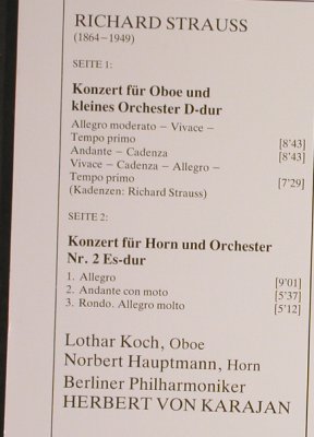 Strauss,Richard: Oboenkonzert D-dur/Hornkonzert Nr.2, D.Gr. Gallerie(2543 059), D, 1982 - LP - L1477 - 5,00 Euro