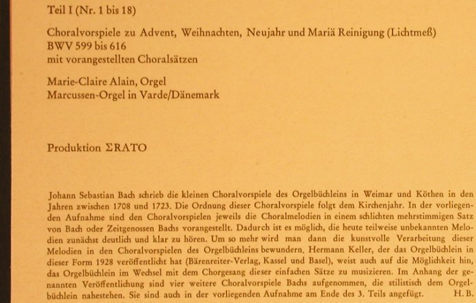 Bach,Johann Sebastian: Orgelbüchlein Teil1,BWV 599 bis 616, Christophorus(CGLP 73 709), D, Mono,  - LP - L1564 - 9,00 Euro