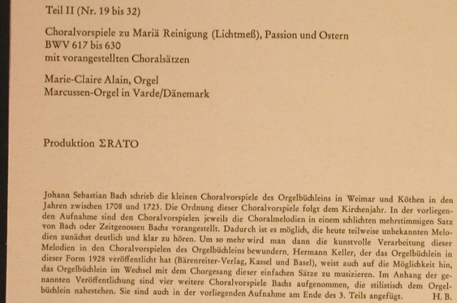 Bach,Johann Sebastian: Orgelbüchlein Teil2,BWV 617 bis 630, Christophorus(CGLP 73 710), D, Mono,  - LP - L1565 - 9,00 Euro