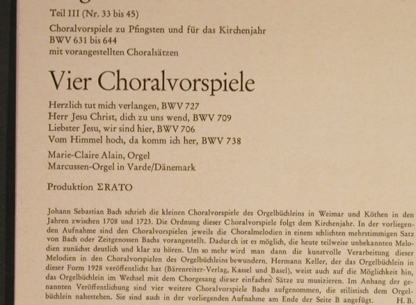 Bach,Johann Sebastian: Orgelbüchlein Teil3,BWV 631 bis 644, Christophorus(CGLP 73 711), D, Mono,  - LP - L1566 - 9,00 Euro