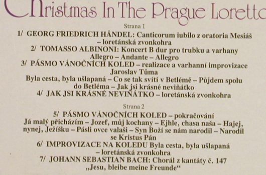 V.A.Christmas in the Prague Loretto: Vanoce v Lorete,Händel...Bach, Muzeum Hlavniho Mesta P., CZ,Booklet, 1990 Typ: LP Best.-Nr.: L1586 Preis: 6,00 Euro