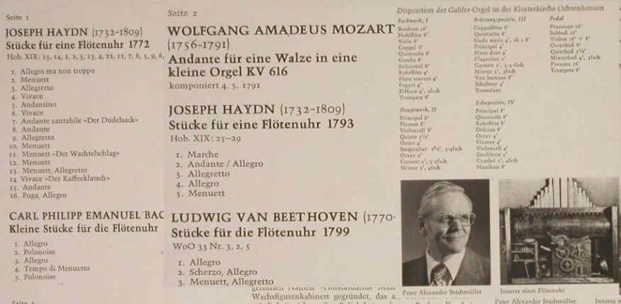 V.A.Musik für Flötenuhren: Haydn,C.P.E. Bach,Mozart,Beeth., Christophorus(SCGLX 73 882), D,  - LP - L1590 - 7,50 Euro