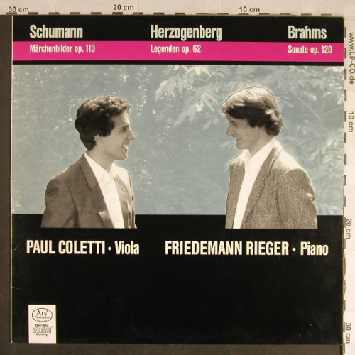 Schumann,Robert/Herzogenberg/Brahms: Märchenbilder/Legenden op.62/op120, ARS Produktion(FSM 68 308), D, 1989 - LP - L1593 - 7,50 Euro