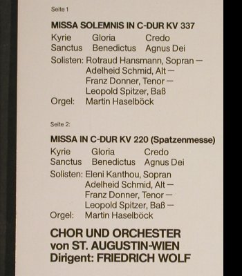 Mozart,Wolfgang Amadeus: Missa Solemnis/Spatzenmesse, Philips(6598 853), A, 1977 - LP - L1609 - 6,00 Euro