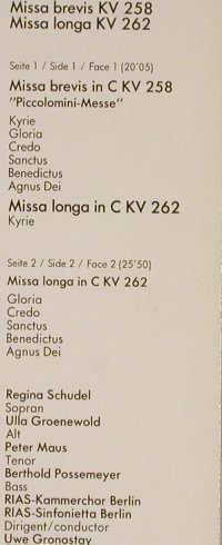 Mozart,Wolfgang Amadeus: Missa Longa / Missa Brevis, Schwann(41 669 3), D,Club Ed., 1983 - LP - L1614 - 6,00 Euro