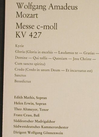 Mozart,Wolfgang Amadeus: Messe C-Moll KV 427, EMI (C 063-29 018), D, co Typ: LP Best.-Nr.: L1618 Preis: 6,00 Euro