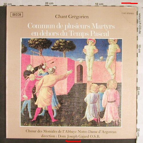 V.A.Chant Gregorien: Commun de plusieurs Martyrs..., Foc, Decca (7.537), F, m-/vg+ Typ: LP Best.-Nr.: L1669 Preis: 7,50 Euro
