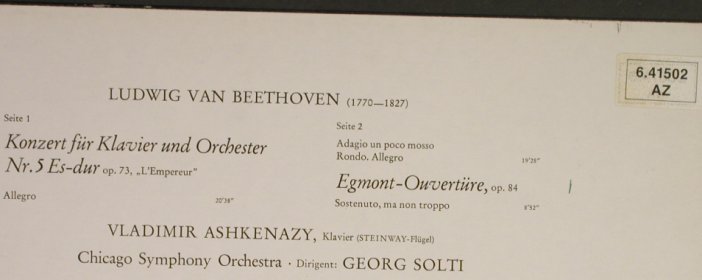 Beethoven,Ludwig van: Klavierkonzert Nr.5 Es-dur, m /vg+, Decca(6.41502 AZ), D, 1974 - LP - L1727 - 6,00 Euro