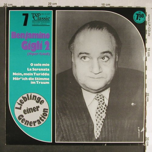 Gigli,Benjamino: 2 (Oper/Lied)Liebling e.Generation, Top Classic(BB 45.007), D,  - LP - L1752 - 5,00 Euro
